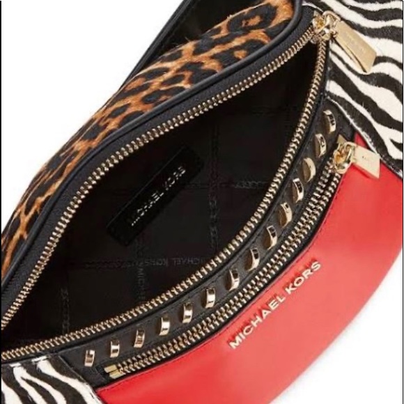 MICHAEL Michael Kors Handbags - ✅ MICHAEL KORS, MK Leather Fur Chain Belt Bag NEW